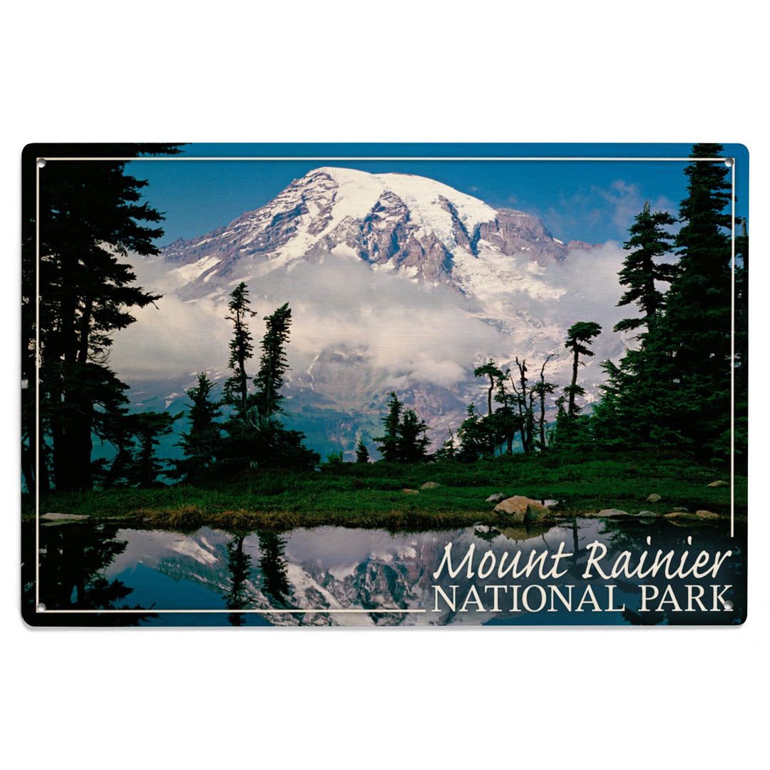 Mount Rainier National Park, Reflection Lake, Lantern Press Photography, Wood Signs and Postcards Wood Lantern Press 