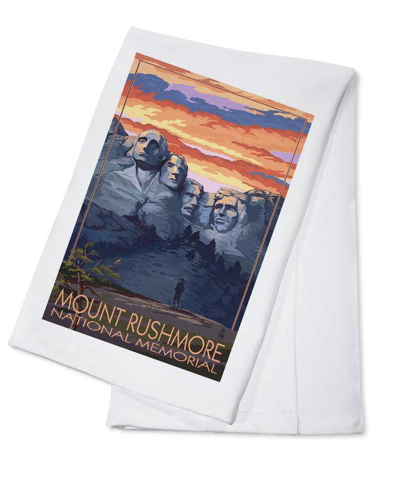 Mount Rushmore National Memorial, South Dakota, Painterly Series, Sunset View, Lantern Press Artwork, Towels and Aprons Kitchen Lantern Press Cotton Towel 