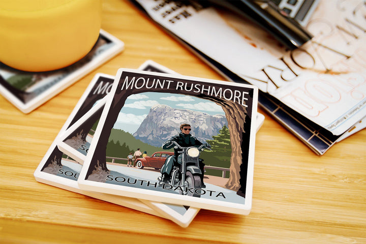 Mount Rushmore National Memorial, South Dakota, Tunnel Scene, Lantern Press Artwork, Coaster Set Coasters Lantern Press 
