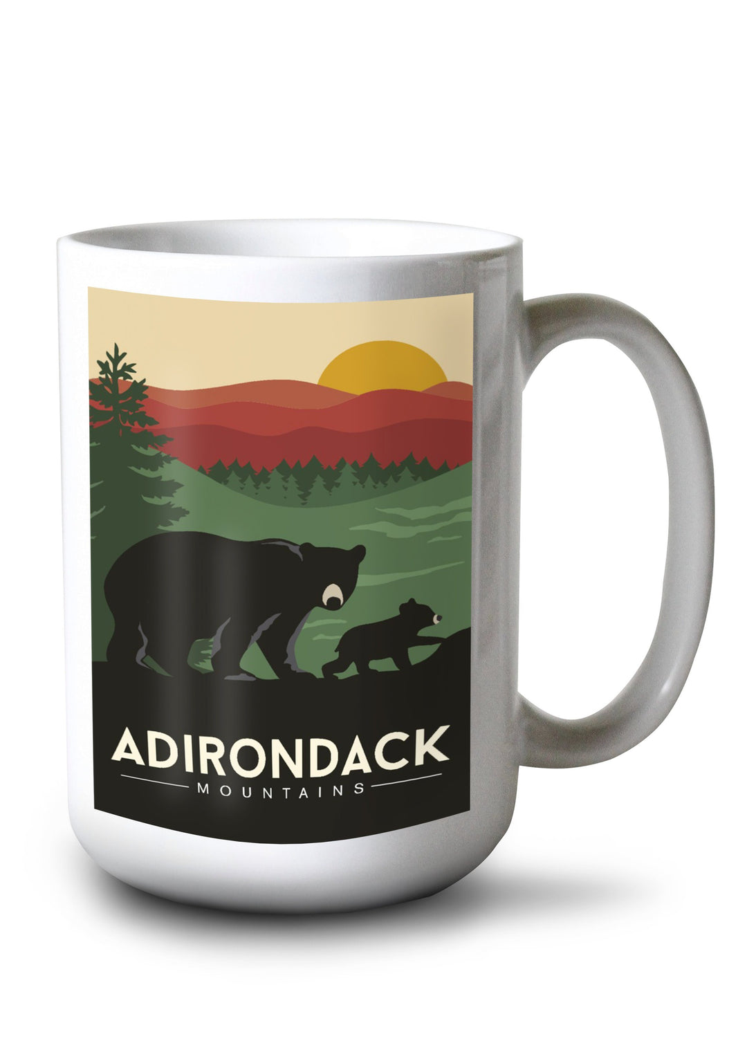 Mug (Adirondack Mountains, New York, Black Bear & Cub, Lantern Press Artwork) Lifestyle-Mug Lantern Press 
