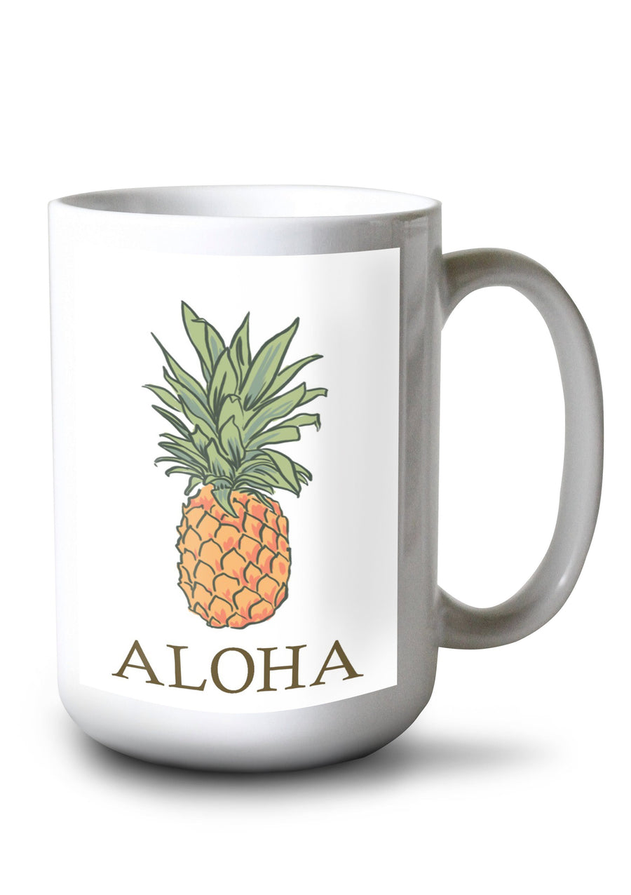 Mug (Aloha, Pineapple, Icon, Lantern Press Artwork) Lifestyle-Mug Lantern Press 