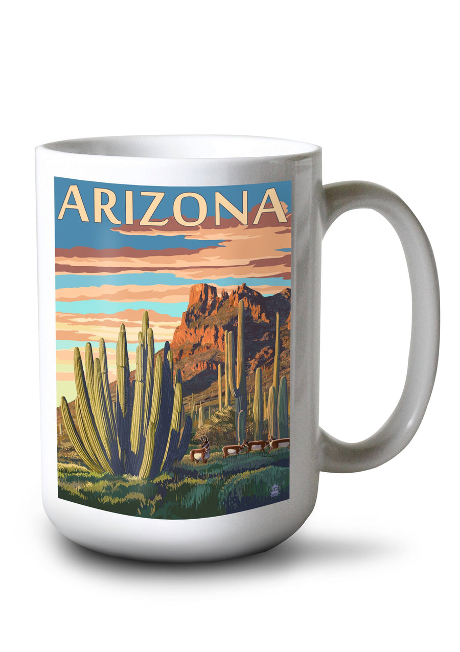 Mug (Arizona, Organ Pipe Cactus, Lantern Press Artwork) Lifestyle-Mug Lantern Press 