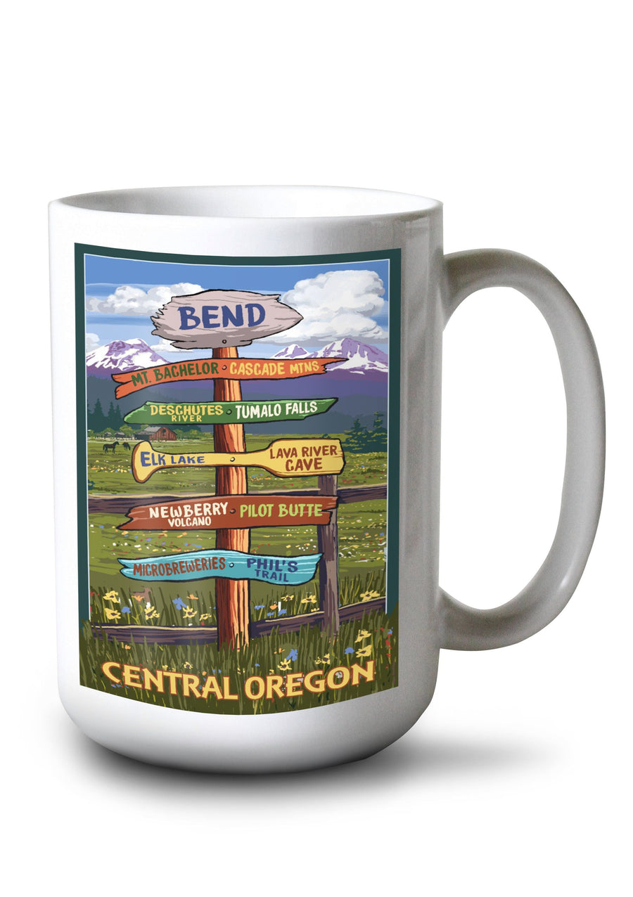 Mug (Bend, Central Oregon, Destination Signpost, Lantern Press Artwork) Lifestyle-Mug Lantern Press 
