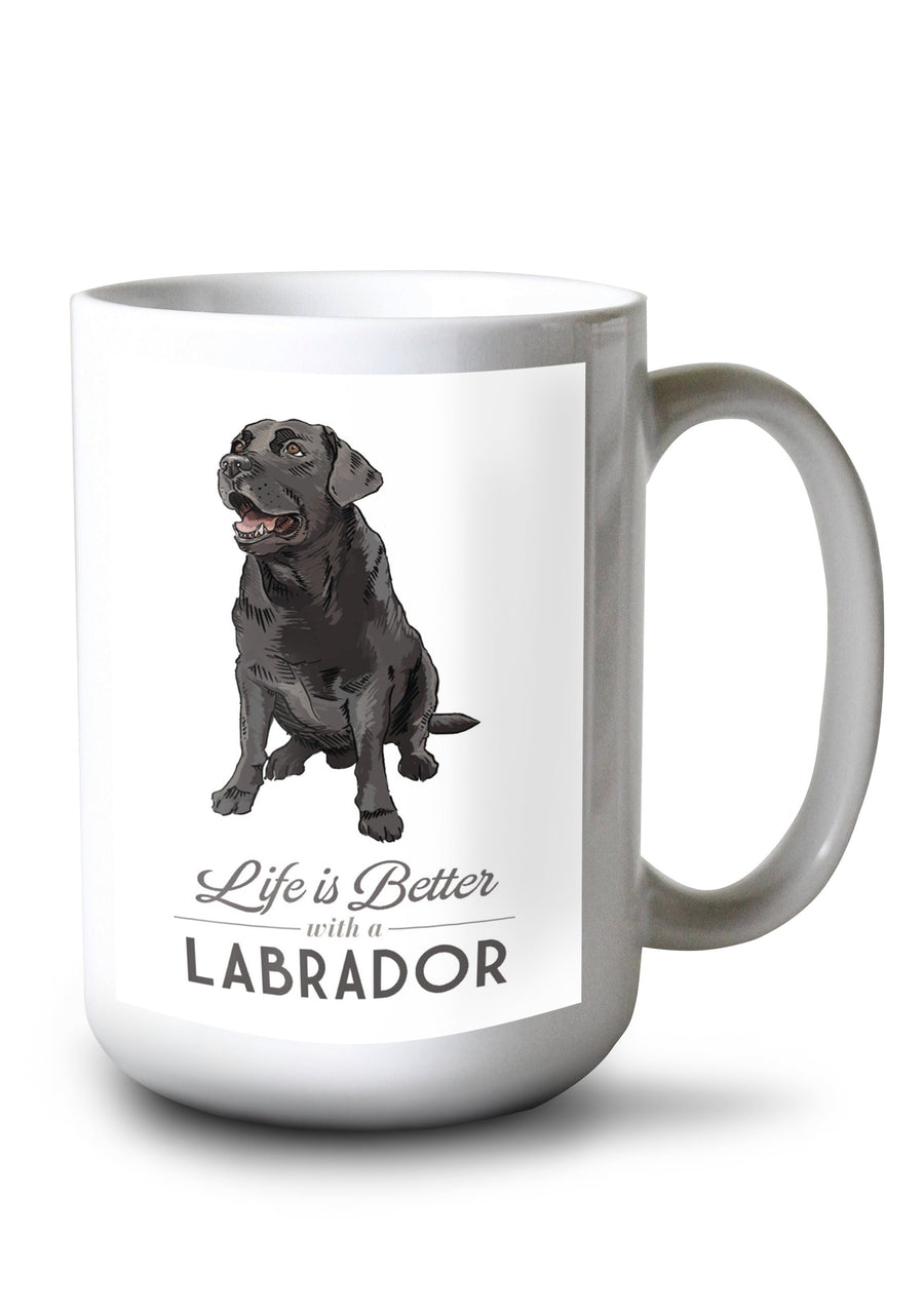 Mug (Black Labrador Retriever, Life is Better, Lantern Press Artwork) Lifestyle-Mug Lantern Press 