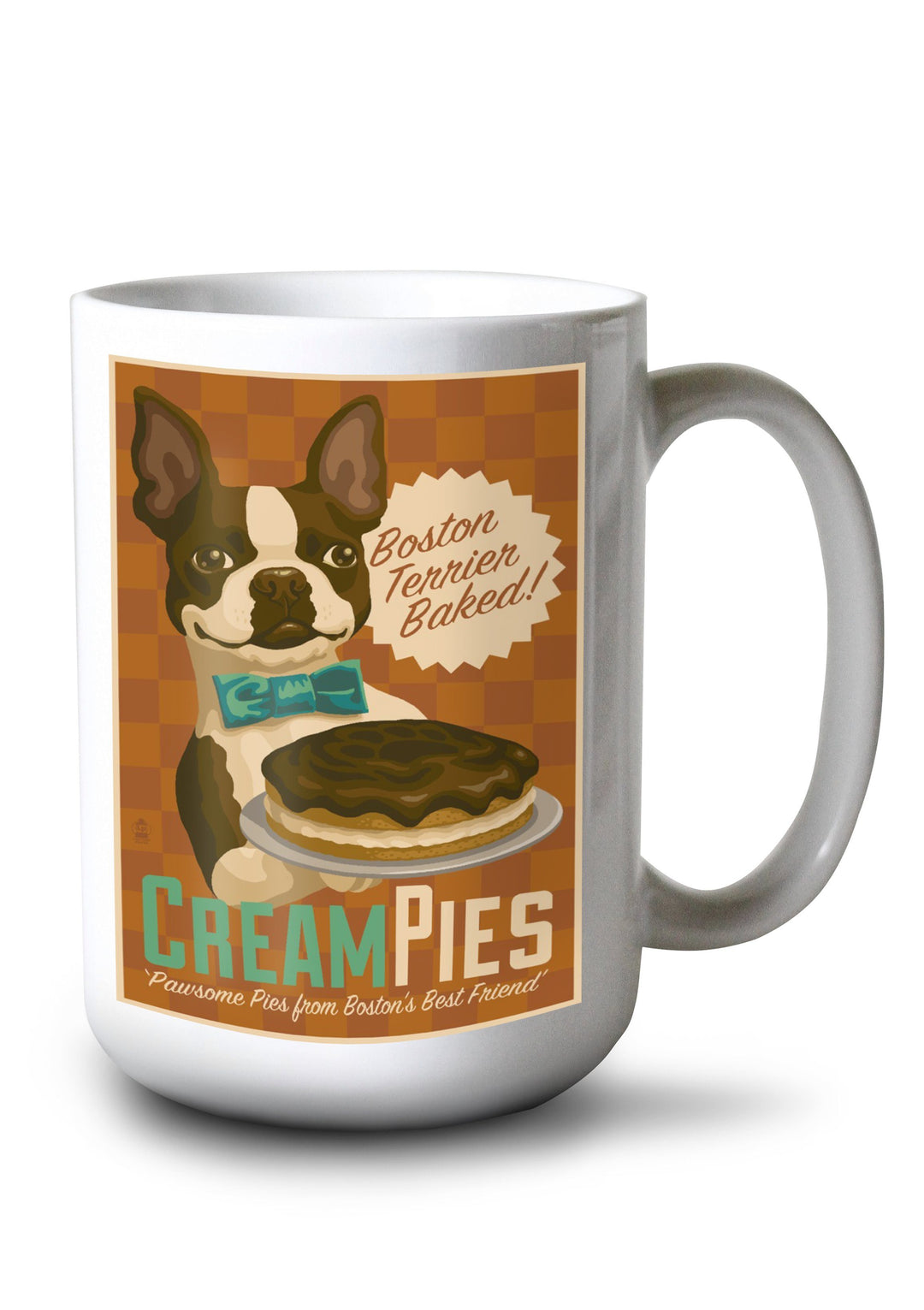 Mug (Boston Terrier, Retro Cream Pie Ad, Lantern Press Artwork) Mugs Lantern Press 