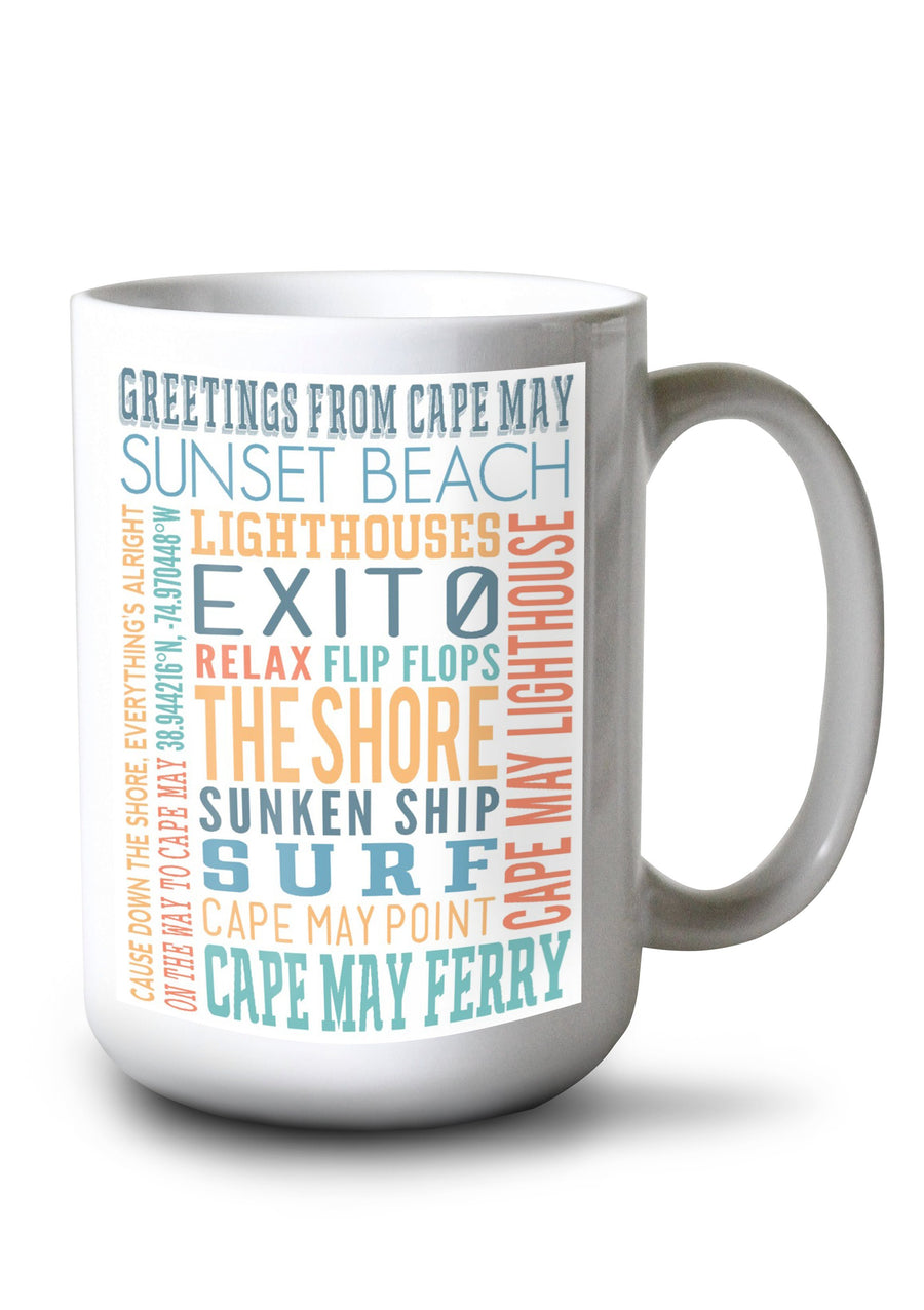 Mug (Cape May, New Jersey, Typography, Lantern Press Artwork) Lifestyle-Mug Lantern Press 