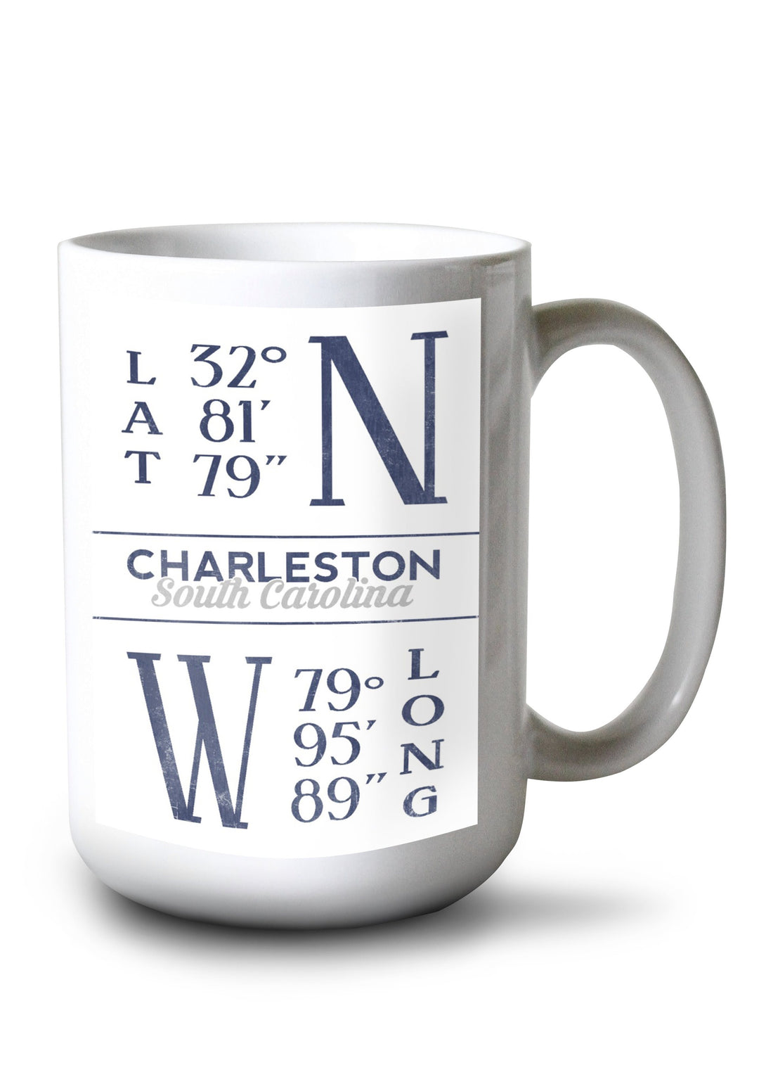 Mug (Charleston, South Carolina, Latitude & Longitude (Blue), Lantern Press Artwork) Lifestyle-Mug Lantern Press 