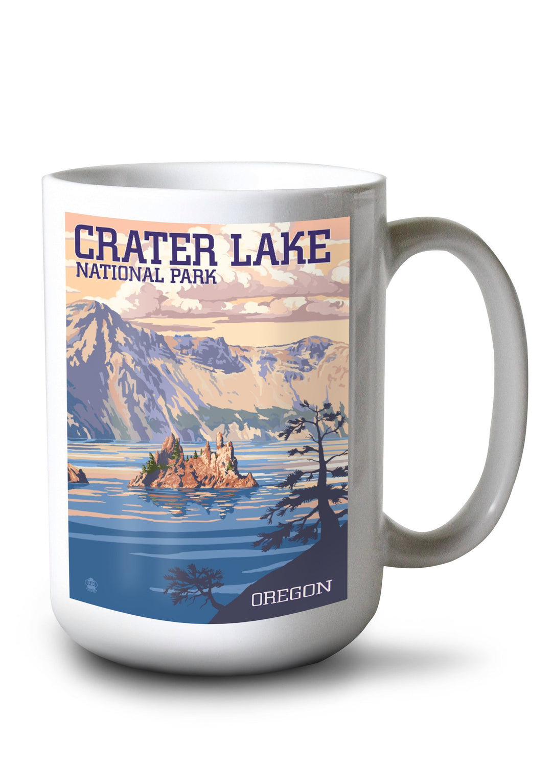 Mug (Crater Lake National Park, Oregon, Shoreline & Sunset, Painterly National Park Series, Lantern Press Artwork) Lifestyle-Mug Lantern Press 