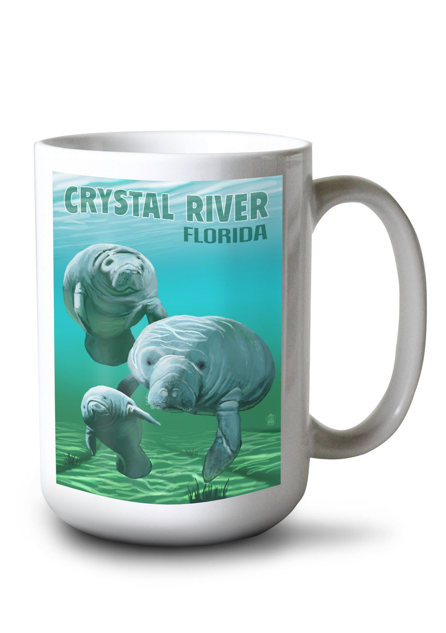 Mug (Crystal River, Florida, Manatees, Lantern Press Artwork) Lifestyle-Mug Lantern Press 