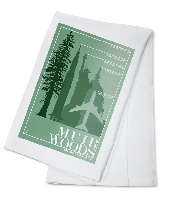 Muir Woods National Monument, California, Relative Sizes of the Redwood Tree, Towels and Aprons Kitchen Lantern Press Cotton Towel 