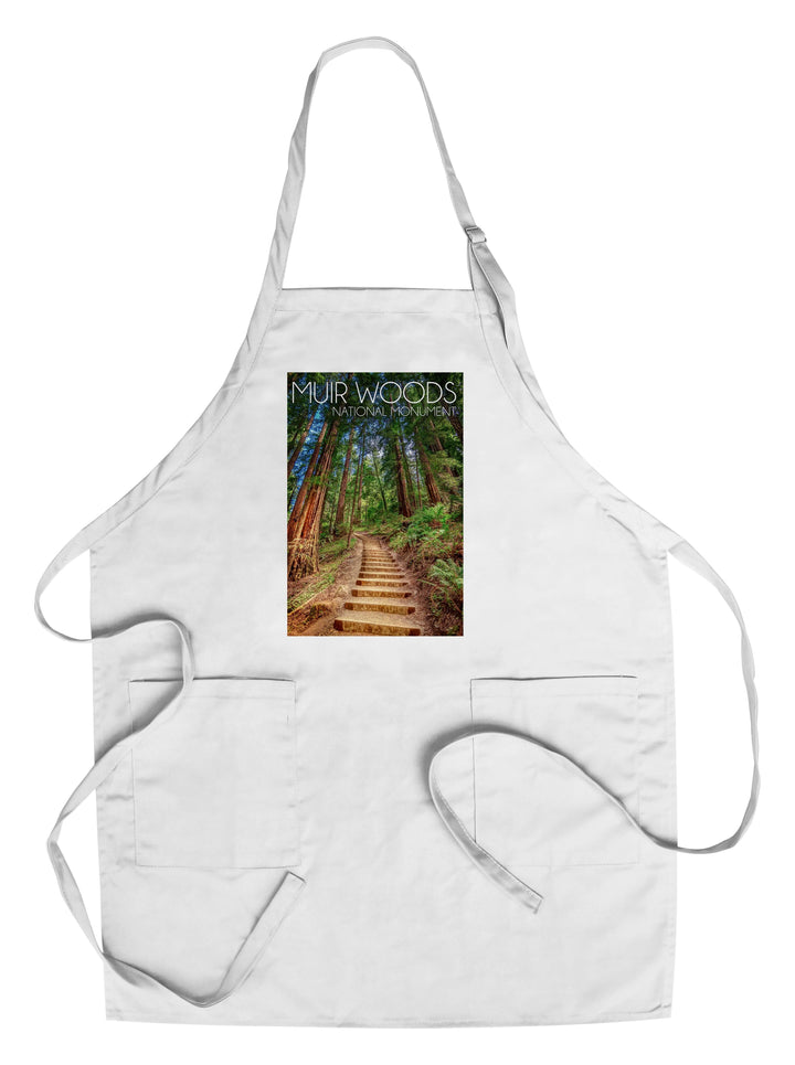 Muir Woods National Monument, California, Stairs Photograph, Towels and Aprons Kitchen Lantern Press Chef's Apron 