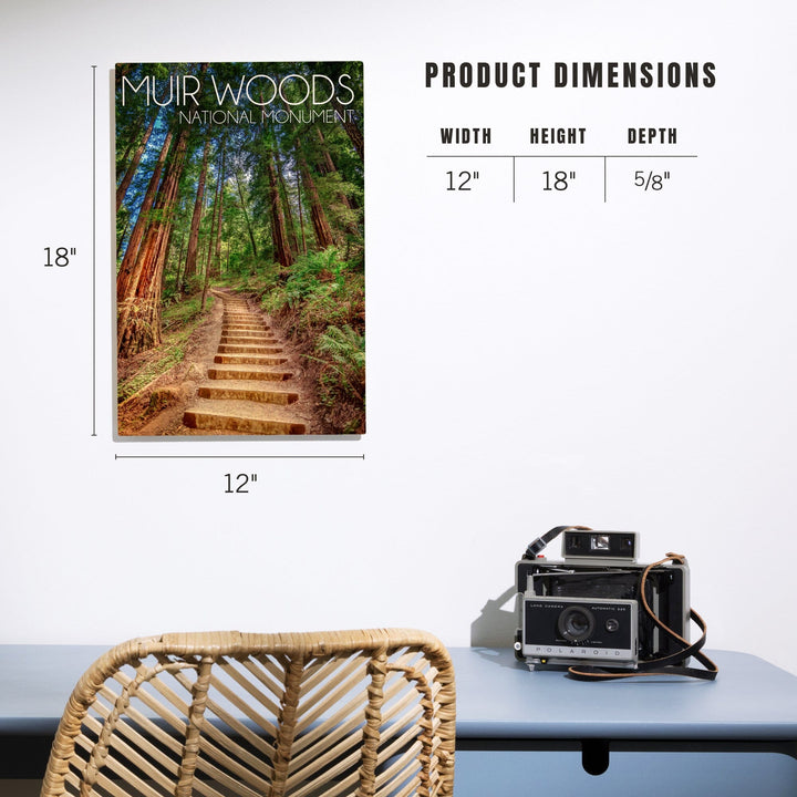Muir Woods National Monument, California, Stairs Photograph, Wood Signs and Postcards Wood Lantern Press 