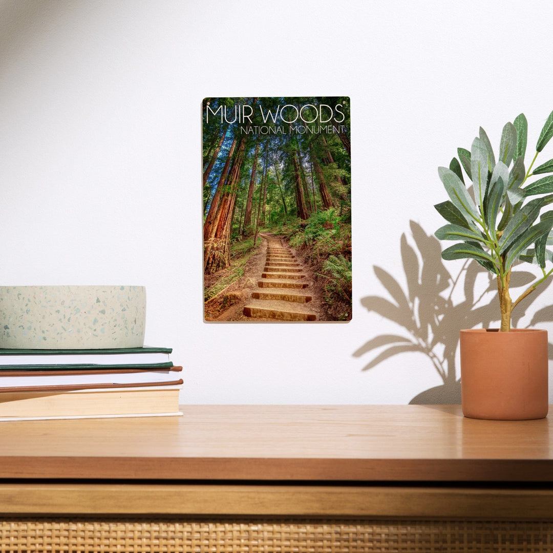Muir Woods National Monument, California, Stairs Photograph, Wood Signs and Postcards Wood Lantern Press 