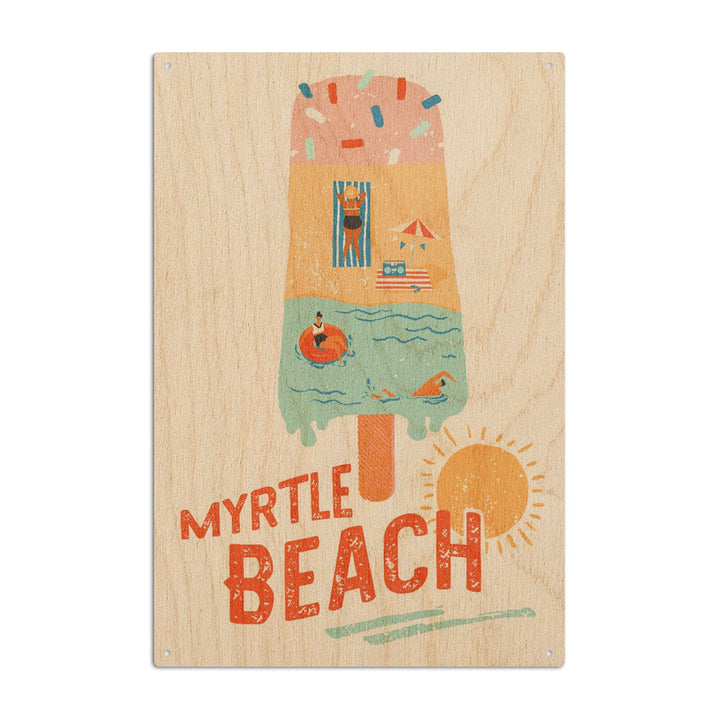 Myrtle Beach, South Carolina, Ice Cream, Lantern Press Artwork, Wood Signs and Postcards Wood Lantern Press 10 x 15 Wood Sign 