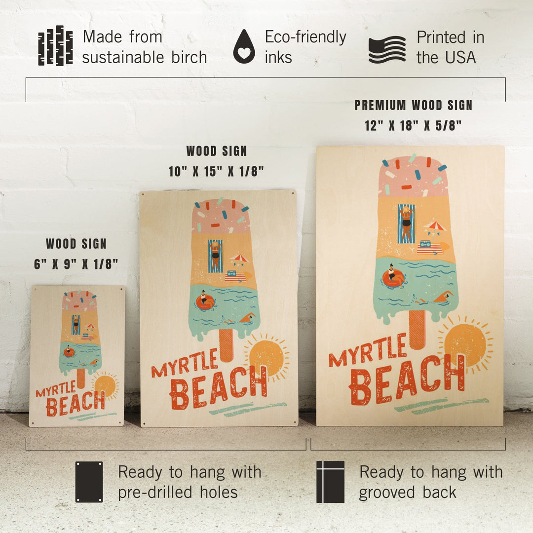 Myrtle Beach, South Carolina, Ice Cream, Lantern Press Artwork, Wood Signs and Postcards Wood Lantern Press 
