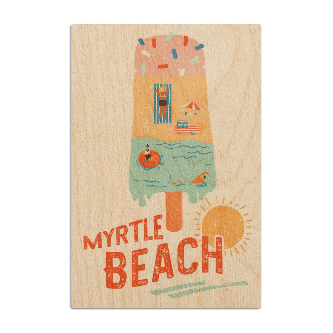 Myrtle Beach, South Carolina, Ice Cream, Lantern Press Artwork, Wood Signs and Postcards Wood Lantern Press 6x9 Wood Sign 