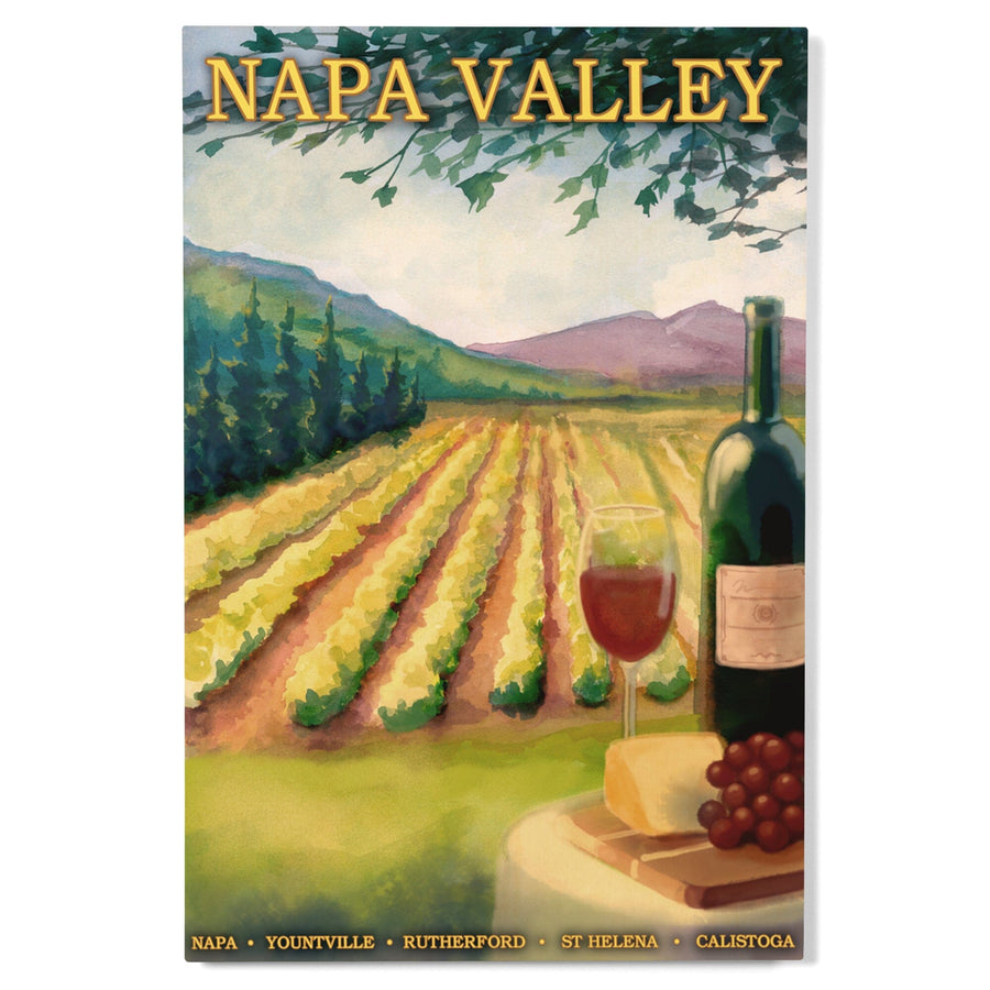 Napa Valley, California, Wine Country, Lantern Press Artwork, Wood Signs and Postcards Wood Lantern Press 