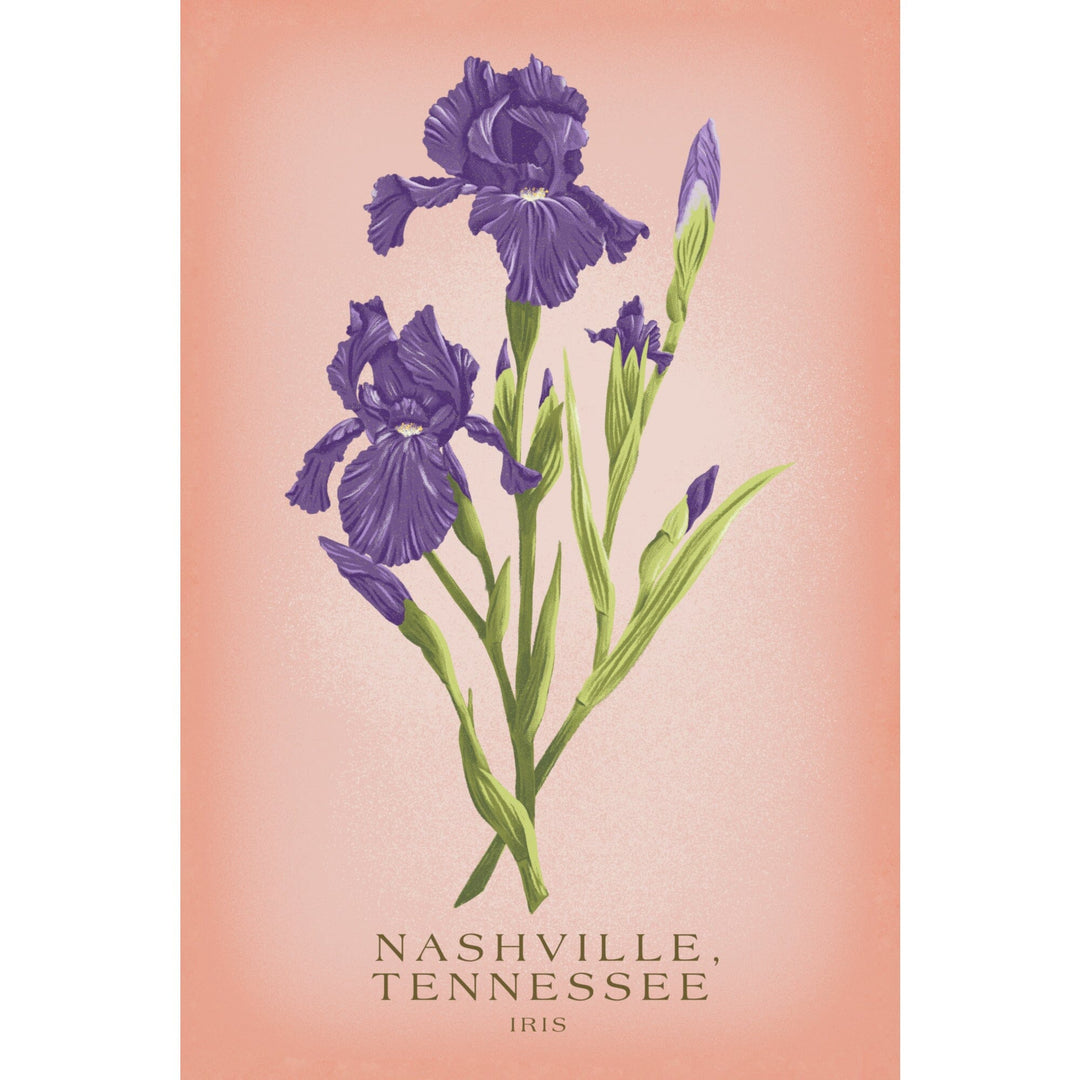 Nashville, Tennessee, Vintage Flora, State Series, Iris Kitchen Lantern Press 