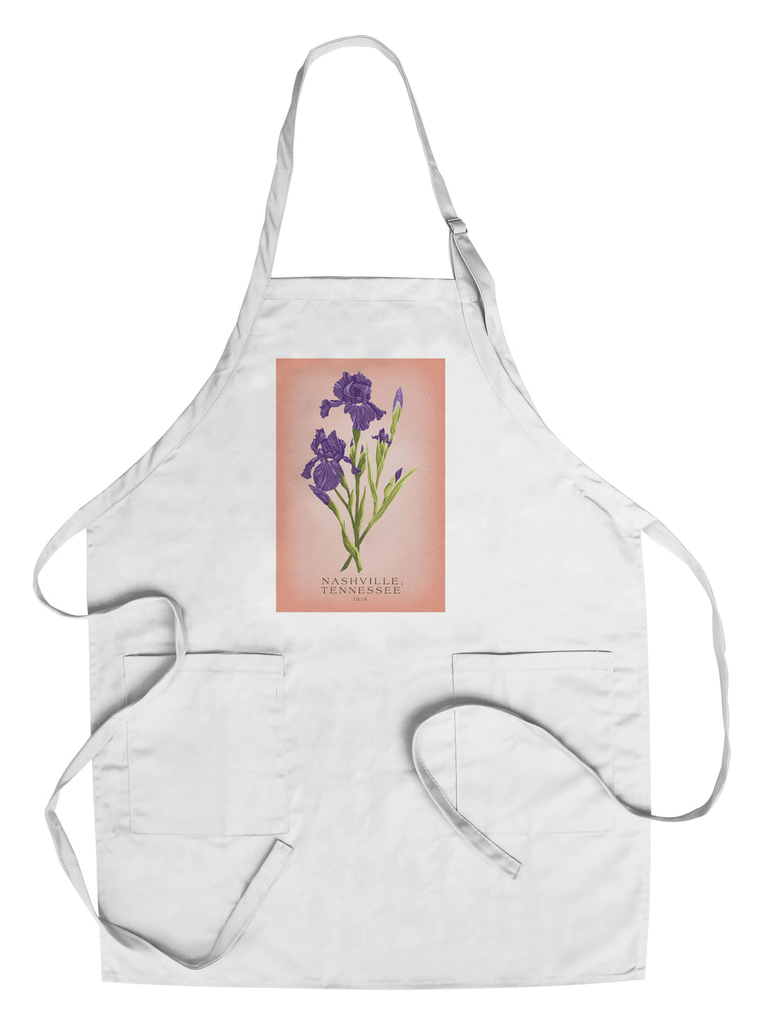 Nashville, Tennessee, Vintage Flora, State Series, Iris Kitchen Lantern Press Chef's Apron 