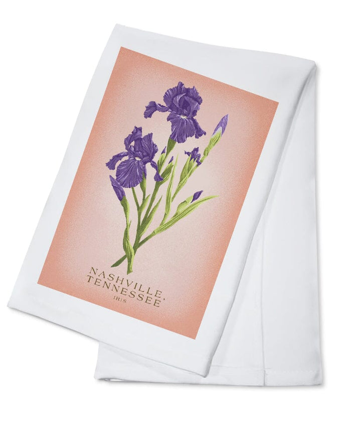 Nashville, Tennessee, Vintage Flora, State Series, Iris Kitchen Lantern Press Cotton Towel 