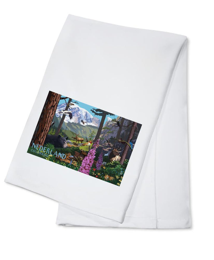 Nederland, Colorado, Wildlife Utopia, Lantern Press Artwork, Towels and Aprons Kitchen Lantern Press Cotton Towel 