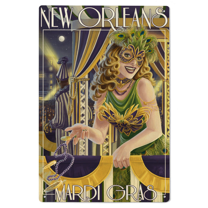 New Orleans, Louisiana, Mardi Gras, Lantern Press Artwork, Wood Signs and Postcards Wood Lantern Press 