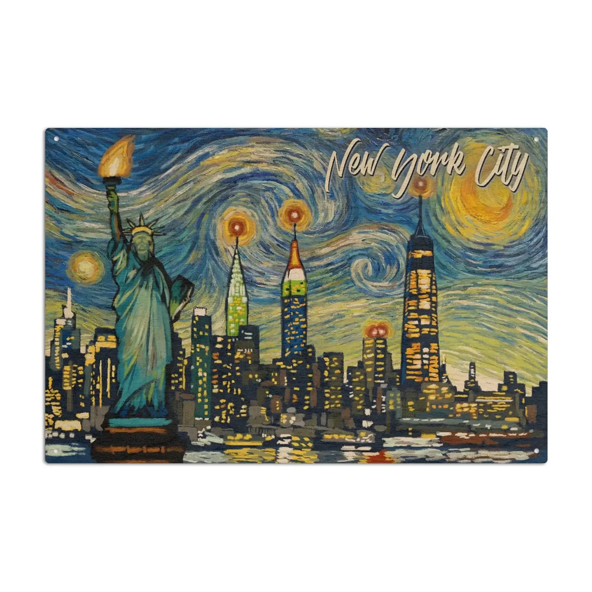 New York City, Statue of Liberty, Starry Night City Series