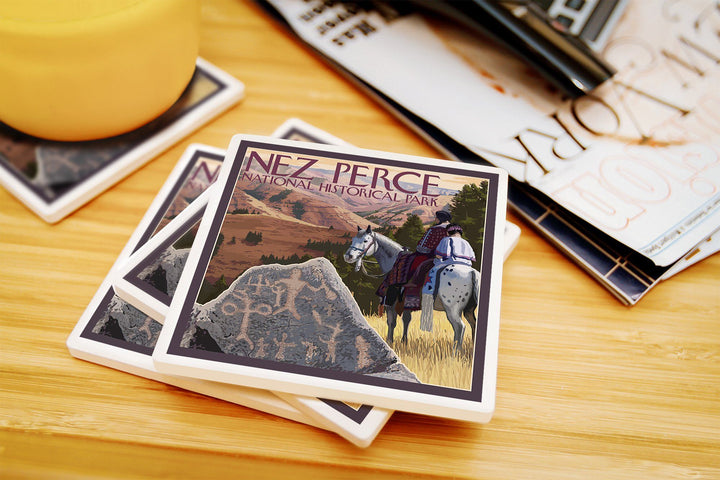 Nez Perce National Historical Park, Idaho, Lantern Press Artwork, Coaster Set Coasters Lantern Press 