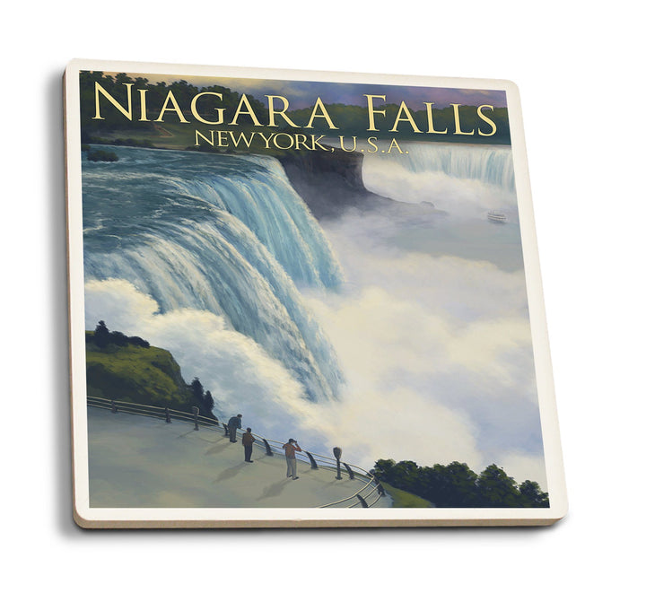 Niagara Falls, New York, Lantern Press Artwork, Coaster Set Coasters Lantern Press 