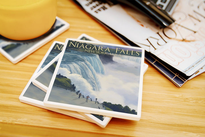 Niagara Falls, New York, Lantern Press Artwork, Coaster Set Coasters Lantern Press 