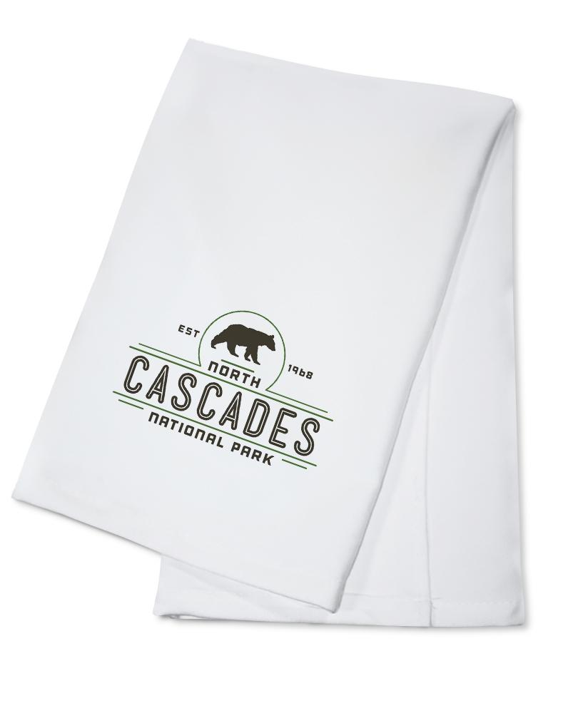 North Cascades National Park, Washington, Bear, Contour, Vector, Lantern Press Artwork, Towels and Aprons Kitchen Lantern Press Cotton Towel 