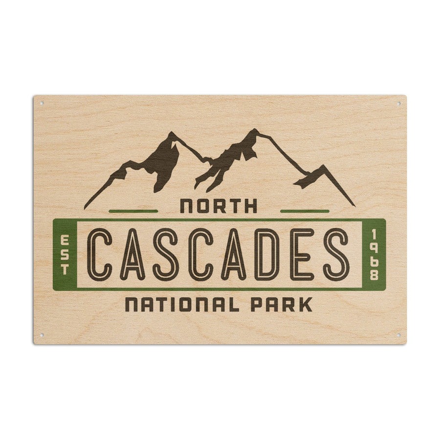 North Cascades National Park, Washington, Mountain, Contour, Vector, Wood Signs and Postcards Wood Lantern Press 