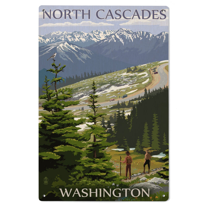 North Cascades, Washington, Trail Scene, Lantern Press Artwork, Wood Signs and Postcards Wood Lantern Press 