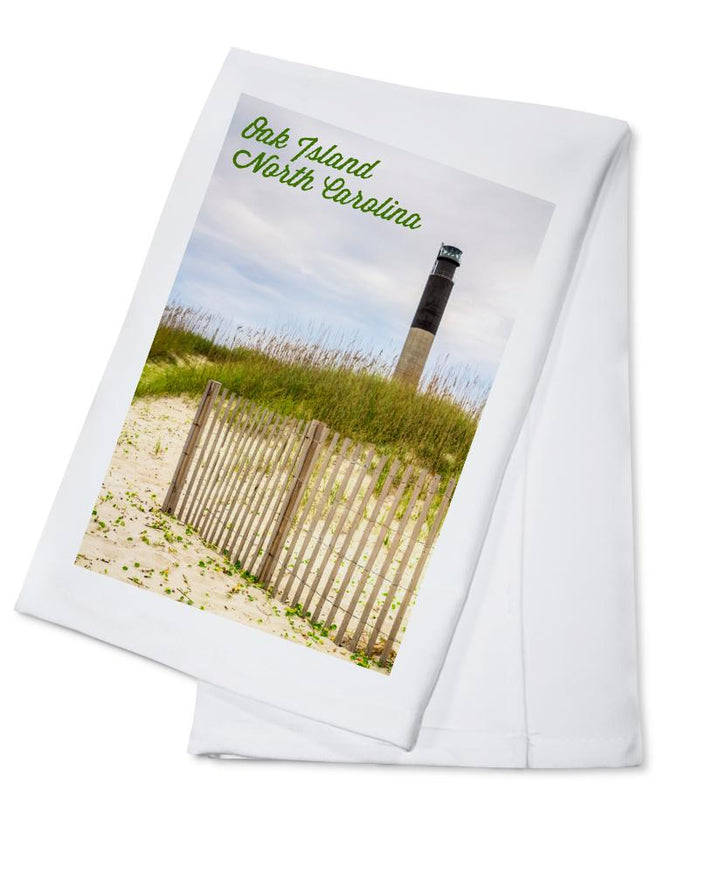 Oak Island, North Carolina, Lighthouse, Lantern Press Photography, Towels and Aprons Kitchen Lantern Press Cotton Towel 