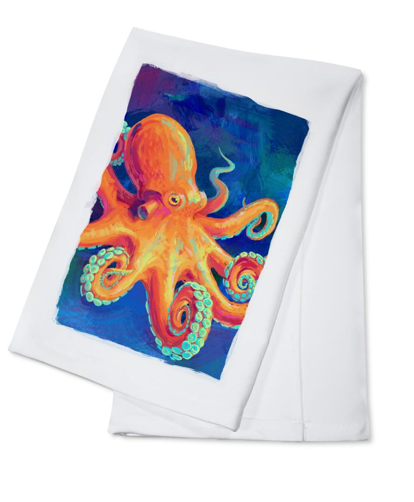 Octopus, Vivid, Lantern Press Artwork, Towels and Aprons Kitchen Lantern Press Cotton Towel 