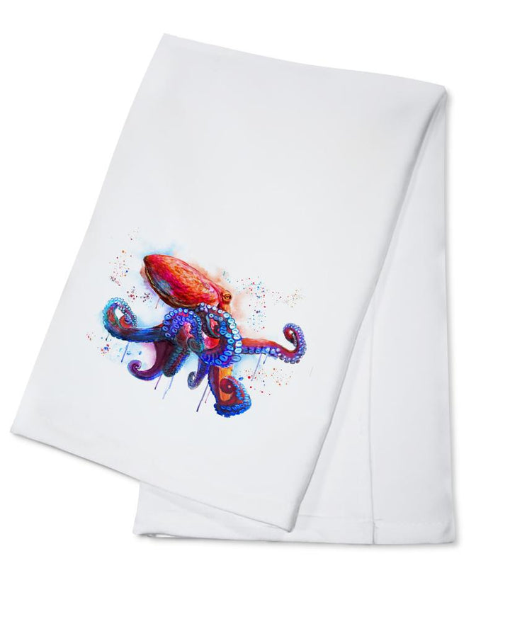 Octopus, Watercolor, Lantern Press Artwork, Towels and Aprons Kitchen Lantern Press Cotton Towel 