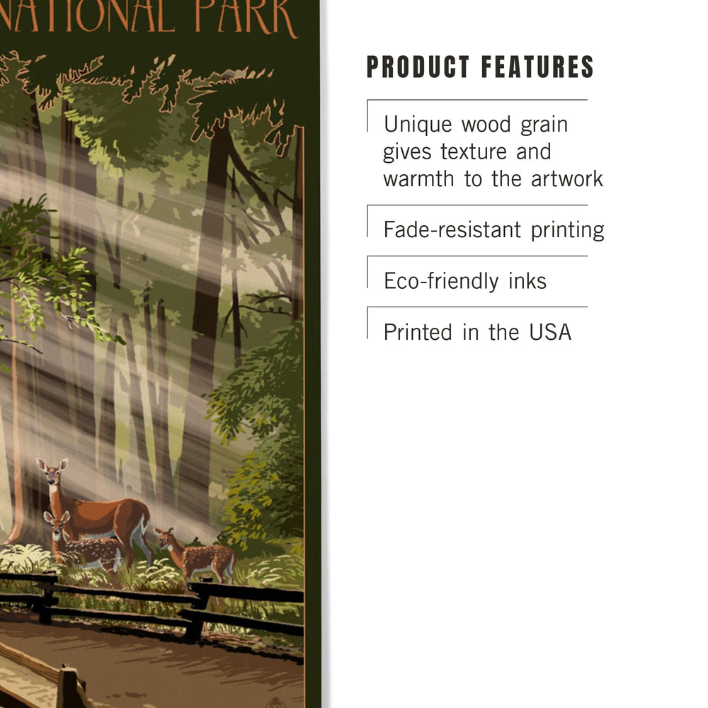Olympic National Park, Washington, Deer and Fawns, Lantern Press Artwork, Wood Signs and Postcards Wood Lantern Press 