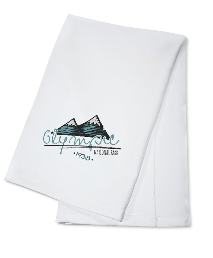 Olympic National Park, Washington, Mountains, Contour, Lantern Press Artwork, Towels and Aprons Kitchen Lantern Press Cotton Towel 
