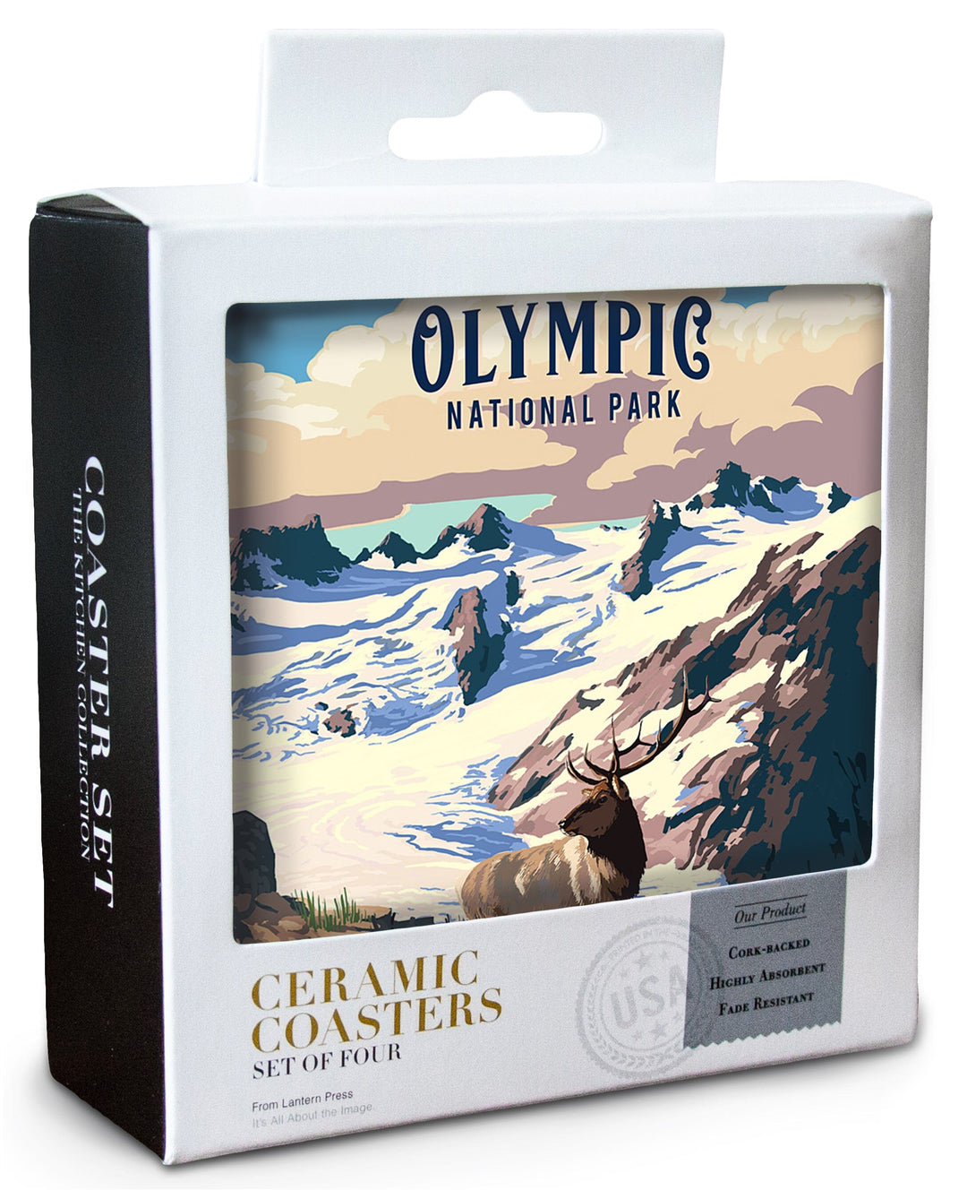 Olympic National Park, Washington, Painterly National Park Series Coasters Lantern Press 