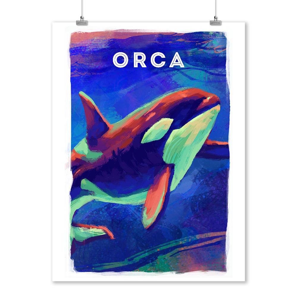 Orca, Vivid Series, Lantern Press Artwork, Art Prints and Metal Signs Art Lantern Press 12 x 18 Art Print 