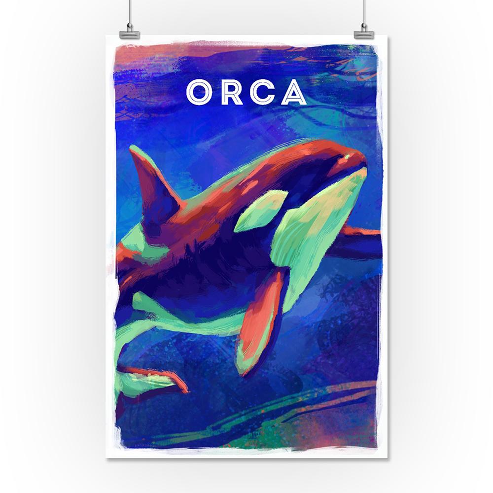 Orca, Vivid Series, Lantern Press Artwork, Art Prints and Metal Signs Art Lantern Press 16 x 24 Giclee Print 