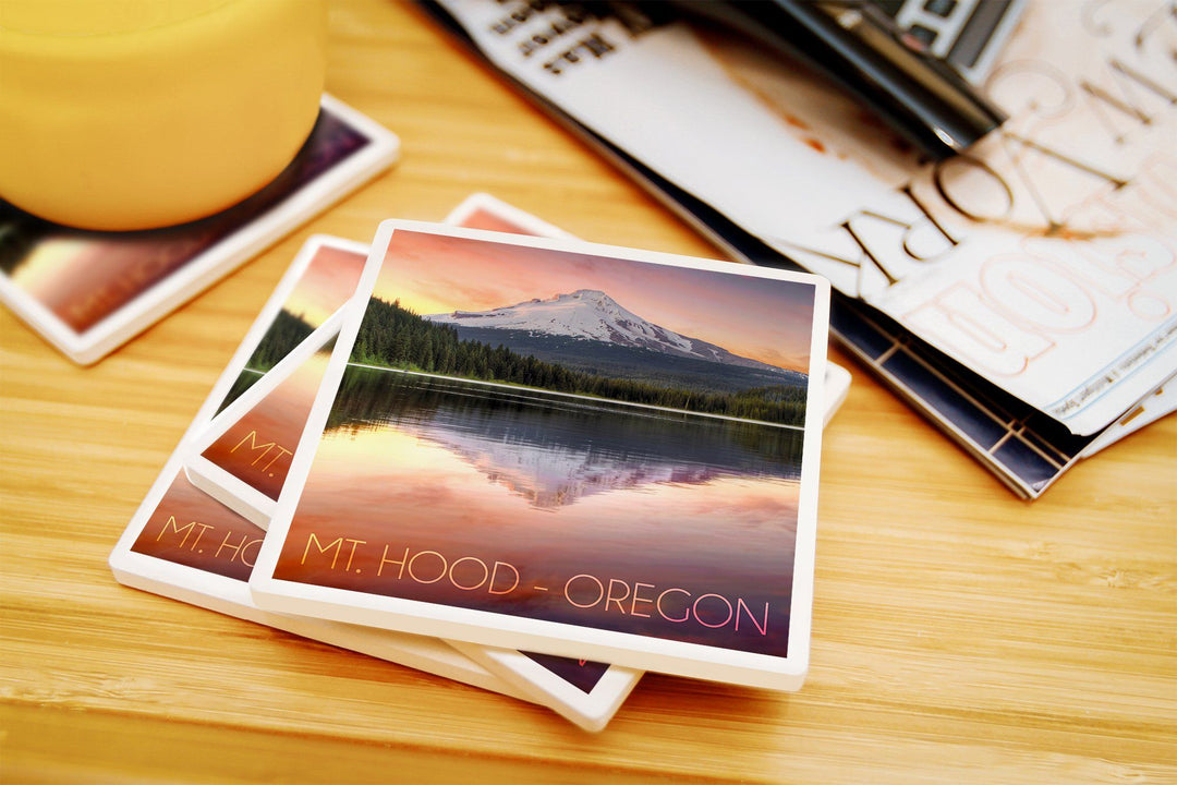 Oregon, Mt. Hood, Lantern Press Photography, Coaster Set Coasters Lantern Press 