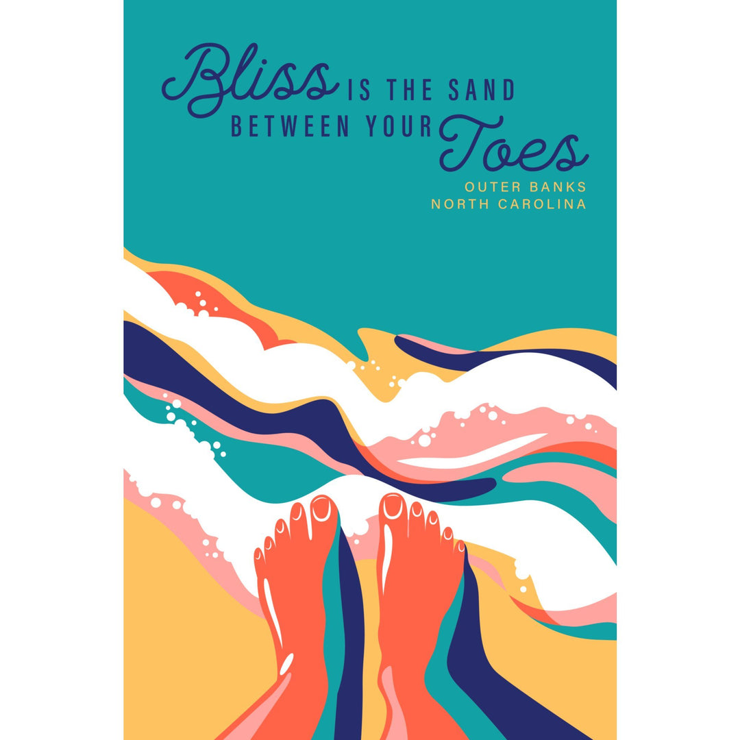 Outer Banks, North Carolina, Beach Bliss Collection, Bliss is the Sand Between Your Toes, Towels and Aprons Kitchen Lantern Press 