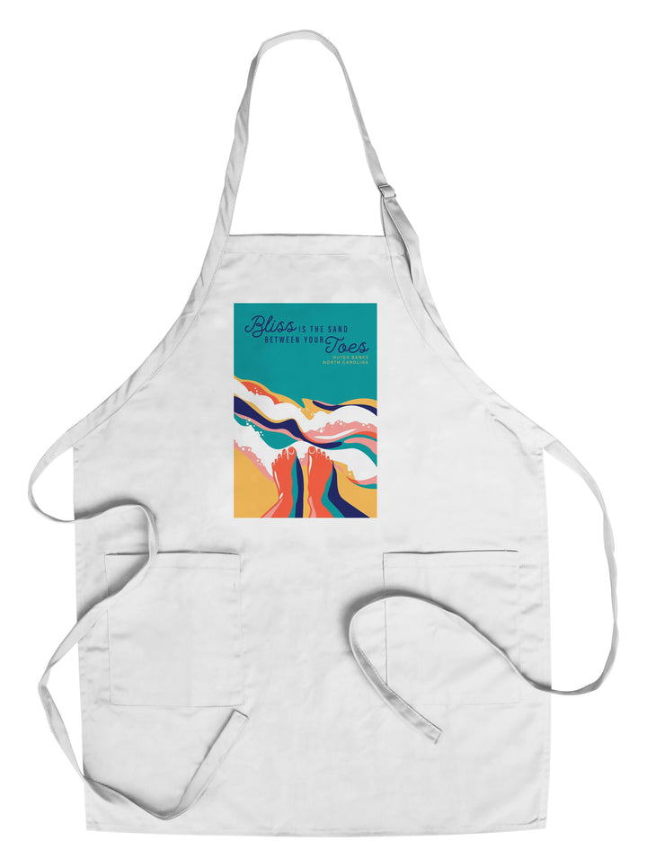 Outer Banks, North Carolina, Beach Bliss Collection, Bliss is the Sand Between Your Toes, Towels and Aprons Kitchen Lantern Press Chef's Apron 