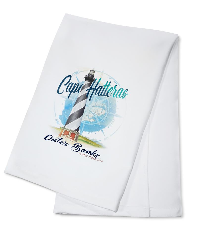 Outer Banks, North Carolina, Cape Hatteras Lighthouse, Contour, Lantern Press Artwork, Towels and Aprons Kitchen Lantern Press 