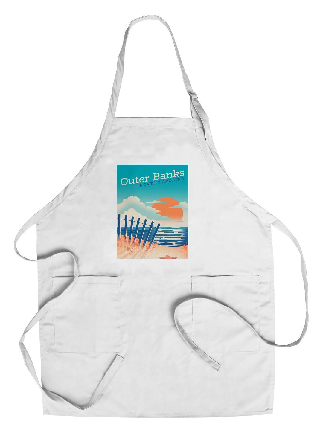 Outer Banks, North Carolina, Sun-faded Shoreline Collection, Glowing Shore, Beach Scene, Towels and Aprons Kitchen Lantern Press Chef's Apron 