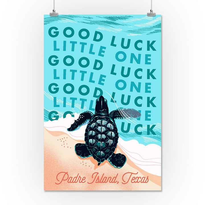 Padre Island, Texas, Courageous Explorer Collection, Turtle, Good Luck Little One, Art Prints and Metal Signs Art Lantern Press 16 x 24 Giclee Print 