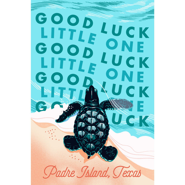 Padre Island, Texas, Courageous Explorer Collection, Turtle, Good Luck Little One, Towels and Aprons Kitchen Lantern Press 
