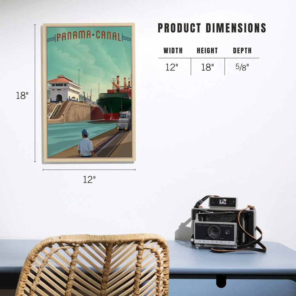 Panama Canal, Litho, Lantern Press Artwork, Wood Signs and Postcards Wood Lantern Press 