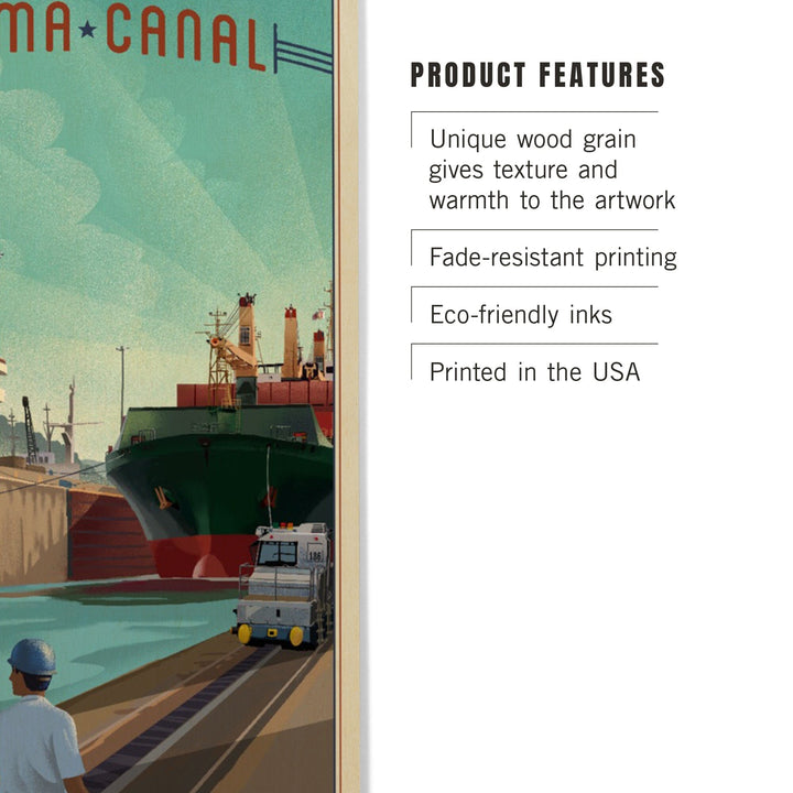 Panama Canal, Litho, Lantern Press Artwork, Wood Signs and Postcards Wood Lantern Press 